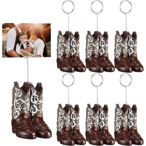 Tatuo 6 PCS Cowboy Boots Number Number Assologers Photo Photo Photo Photo Place Place حامل رقم طاولة لطيف. in Kuwait