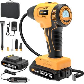 منفاخ إطارات ضاغط هواء محمول من Nilight بقوة 12 فولت بقوة 120 رطل لكل بوصة مربعة، مضخة إطارات معدنية ذات أسطوانة مزدوجة وضغط إطارات رقمي سريع النفخ وإيقاف تلقائي لمضخة الإطارات للسيارة والدراجات النارية وسيارات الدفع الرباعي، ضمان لمدة عامين in Kuwait