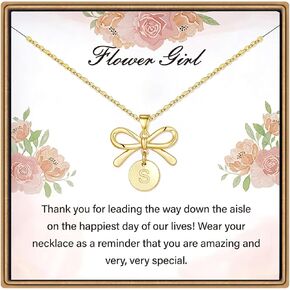 IEFLIFE FLOWER GIRL GIFTS - 14K GOLD PLATED DISC FLOWER FLOWER GIRL GIRL GIFTS for Girls from Bride ، Gowlace Gift for Girls on Wedder Bridal Party Jewelry in Kuwait