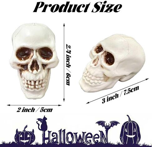 Plastic Skulls 10pcs Realistic Halloween Decorations Spooky Small Skeleton Head for Party Haunted House Garden in Saudi Arabia