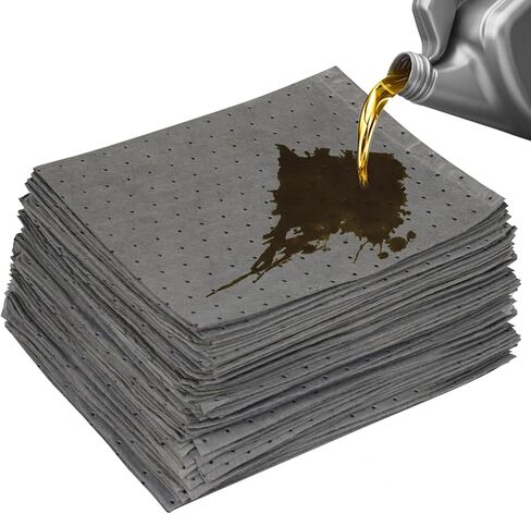 100pack ، رمادي ، 9.8 "× 13" وسادات امتصاص الزيت. منصات امتصاص للخدمة الشاقة لإكسسوارات المرآب ، الطابق السفلي ، إصلاح السيارات ، التحكم في التسرب وحماية الأرضيات. تمتص بسرعة الزيت ، سائل التبريد ، وانسكابات الماء in Kuwait