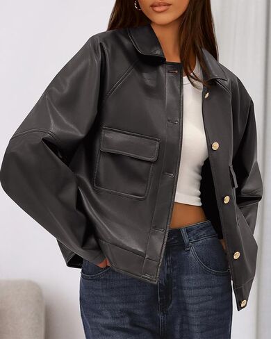 BTFBM Leather Jacket Women Fall Clothes 2025 Long Sleeve Button Down Winter Coats Oversized Motorcycle Outwear in Kuwait