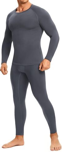 TAILONG Thermal Underwear for Men - Long Johns with Fleece Lined Base Layer Cold Weather Hunting Gear Top Bottom in Kuwait