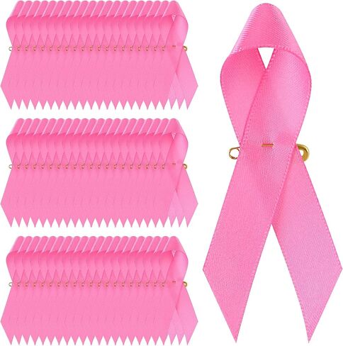 100 PCS دبابيس الشريط الوردي لسرطان الوعي بسرطان الوردي - هدايا سرطان الثدي للنساء إكسسوارات الوعي بسرطان الثدي للمناسبات العامة للحدث الخيري. in Saudi Arabia