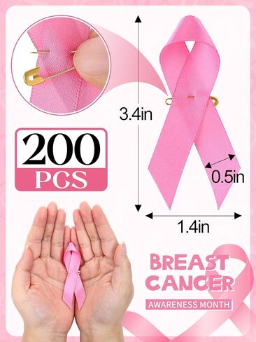 100 PCS دبابيس الشريط الوردي لسرطان الوعي بسرطان الوردي - هدايا سرطان الثدي للنساء إكسسوارات الوعي بسرطان الثدي للمناسبات العامة للحدث الخيري. in Saudi Arabia