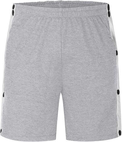 Men's Cotton Blend Shorts Side Snap Tear Away Short for Men Gym Trunks with Pockets Post Surgery Recovery Pants in Saudi Arabia