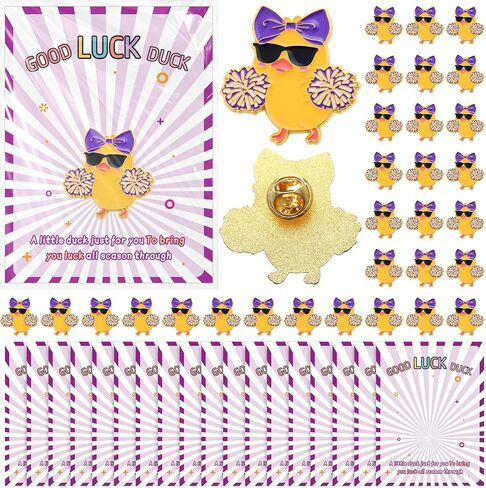 60 Pack Cheer Team Gifts Bulk Cheerleader Duck Pins Brooches Good Luck Duck Tags Inspirational Gift Accessories for Competition Game Teammates Cheer Gifts Bulk for Team in Saudi Arabia