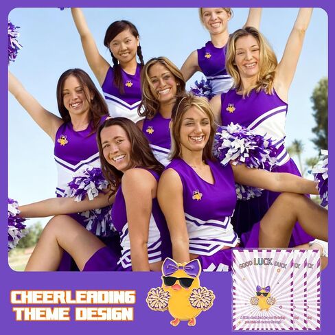 60 Pack Cheer Team Gifts Bulk Cheerleader Duck Pins Brooches Good Luck Duck Tags Inspirational Gift Accessories for Competition Game Teammates Cheer Gifts Bulk for Team in Saudi Arabia