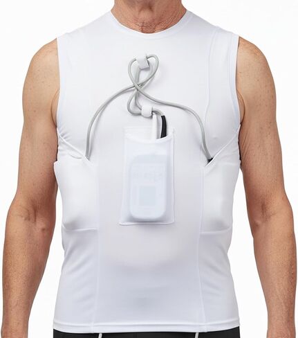 LVAD Men’s Tank Top for HeartMate 2 & 3 – Ultrathin Spandex Mesh, Secure Controller & Battery Pockets, Breathable Comfort in Kuwait
