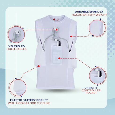 LVAD Men’s Tank Top for HeartMate 2 & 3 – Ultrathin Spandex Mesh, Secure Controller & Battery Pockets, Breathable Comfort in Kuwait