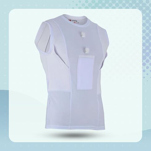 LVAD Men’s Tank Top for HeartMate 2 & 3 – Ultrathin Spandex Mesh, Secure Controller & Battery Pockets, Breathable Comfort in Kuwait