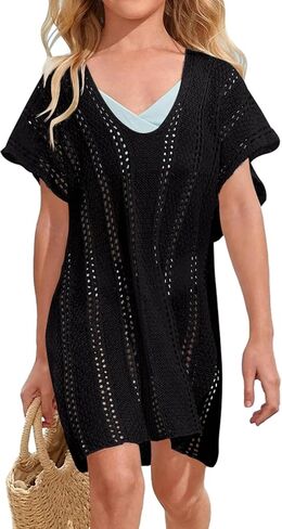 YesFashion Girls Swim تغطية Up Crochet Swimsuits Kids Swimwear Beachwear Tops in Saudi Arabia