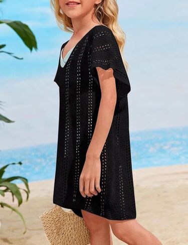 YesFashion Girls Swim تغطية Up Crochet Swimsuits Kids Swimwear Beachwear Tops in Saudi Arabia
