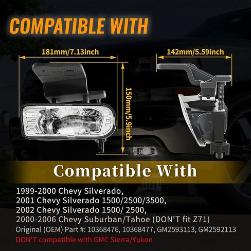 LED Fog Lights DOT 5202 Bulbs Bumper Fog Lamps Assembly for Chevy Silverado 2007-2015/Avalanche 2007-2013/Suburban 2007-2015/Tahoe 2007-2015/GMC Yukon Pick Up w/Off-Road in Kuwait