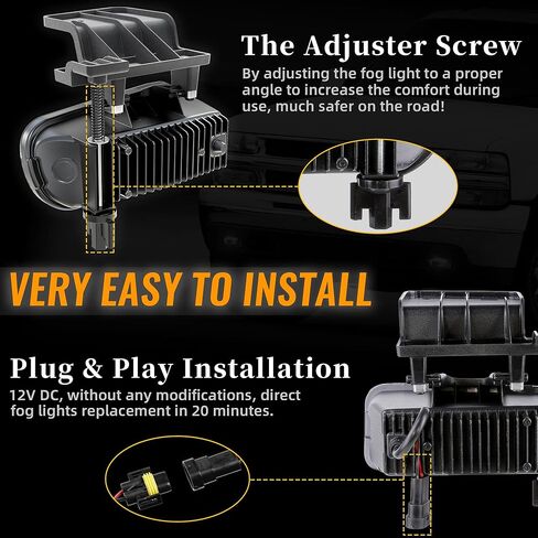 LED Fog Lights DOT 5202 Bulbs Bumper Fog Lamps Assembly for Chevy Silverado 2007-2015/Avalanche 2007-2013/Suburban 2007-2015/Tahoe 2007-2015/GMC Yukon Pick Up w/Off-Road in Kuwait