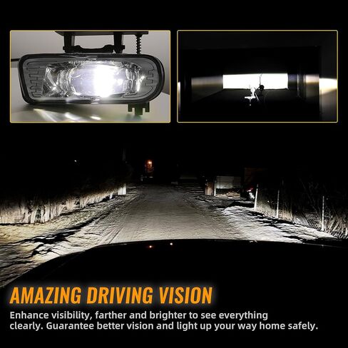 LED Fog Lights DOT 5202 Bulbs Bumper Fog Lamps Assembly for Chevy Silverado 2007-2015/Avalanche 2007-2013/Suburban 2007-2015/Tahoe 2007-2015/GMC Yukon Pick Up w/Off-Road in Kuwait