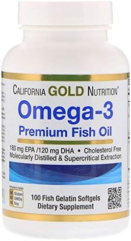 Omega-3 Premium Fish Oil by California Gold Nutrition, Concentrated Formula with EPA & DHA, Support for Optimal Lipid Profile & Immune System, Gluten Free, Non-GMO, 100 Fish Gelatin Softgels in Saudi Arabia
