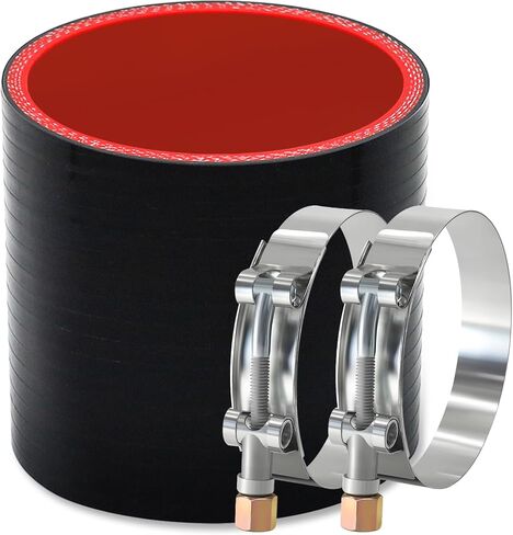 Straight ID 4" Silicone Hose Coupler, Reinforced 4-layer Wall 5MM with 2PCS T-bolt Clamps for Cold Air Intake, Turbo, Intercooler in Saudi Arabia