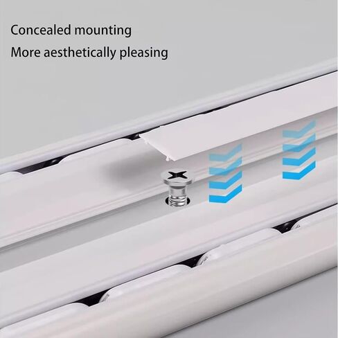 Double Curtains Tracks Ceiling Wall Mounted Heavy-Duty Curtains Rails Ceiling Track For Curtains Gold White Sliding Curtains Track System Ceiling Double Rails System For Living Bedroom(White,2.2m/7.2f in Saudi Arabia