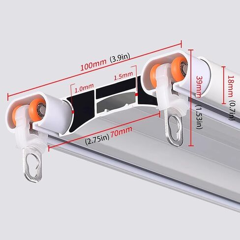 Double Curtains Tracks Ceiling Wall Mounted Heavy-Duty Curtains Rails Ceiling Track For Curtains Gold White Sliding Curtains Track System Ceiling Double Rails System For Living Bedroom(White,2.2m/7.2f in Saudi Arabia