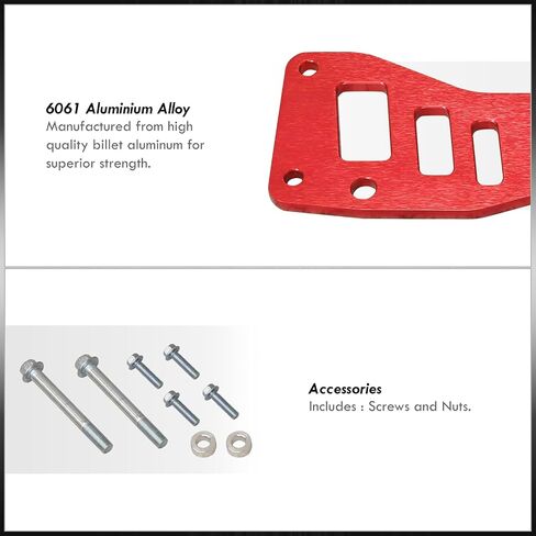 موزعي AJP JDM SPORT BILLET Aluminium Red الخلفية الخلفية السفلى التعليق التحكم في الإطار الفرعي الدعم الذراع الدعم أدوات التعادل المتوافقة/استبدال RSX DC5 CIVIC SI EP3 K20 2002 2003 2004 2006 in Kuwait