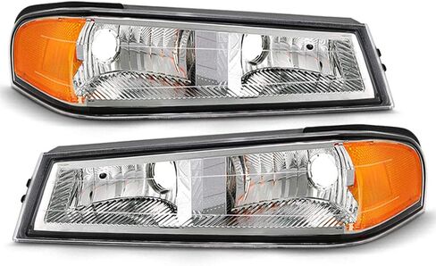 ACANII - For 2004-2012 Chevy Colorado GMC Canyon Chrome Housing Parking Signal Lights Bumper Corner Lamps Left+Right in Kuwait
