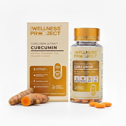 مشروع العافية [TWP الكركمين مع Curcuwin Ultra+ 250mg | يدعم صحة المفصل والعضلات والرئة | للتنقل والانتعاش | للنساء والرجال | إمداد شهرين - 60 قرصًا (حزمة 2) in Kuwait