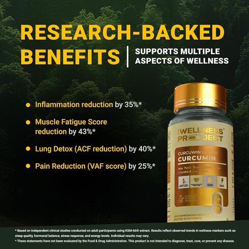 مشروع العافية [TWP الكركمين مع Curcuwin Ultra+ 250mg | يدعم صحة المفصل والعضلات والرئة | للتنقل والانتعاش | للنساء والرجال | إمداد شهرين - 60 قرصًا (حزمة 2) in Kuwait
