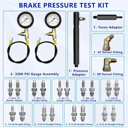 Universal Brake Oil Pressure Gauge, Automobile ABS Hydraulic Oil Pressure Gauge, Brake System Test Gauge in Kuwait