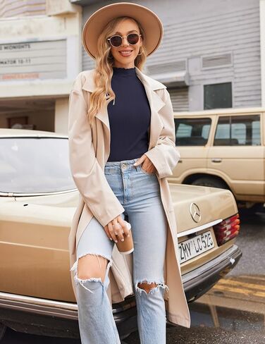 قميص Elesol turtleneck النساء الكشكش مضلعة الأكمام الطويلة. in Kuwait