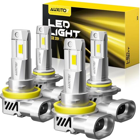 Auxito 9005/HB3 H11/H9/H8 Light Fog Light ، H8 H9 HB3 Lulbs Combo 5 Mins ، Plug-N-Play ، White Light ، IP68 Pack of 4 in Kuwait