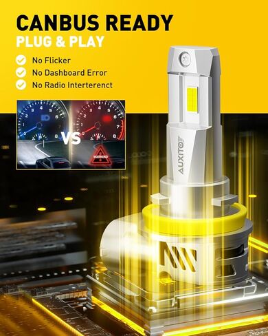 Auxito 9005/HB3 H11/H9/H8 Light Fog Light ، H8 H9 HB3 Lulbs Combo 5 Mins ، Plug-N-Play ، White Light ، IP68 Pack of 4 in Kuwait