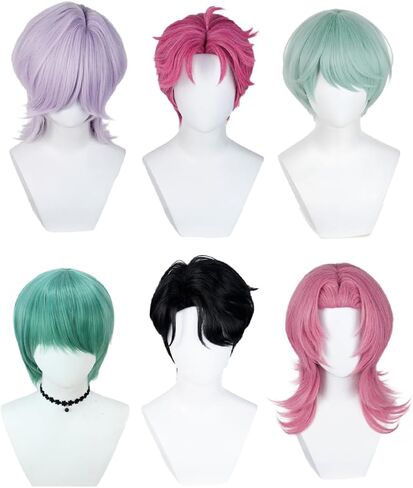 Saja Cosplay Anime Costume Accesories Baby Saja Green Wigs Adults Mens Halloween Outfits Props in Kuwait