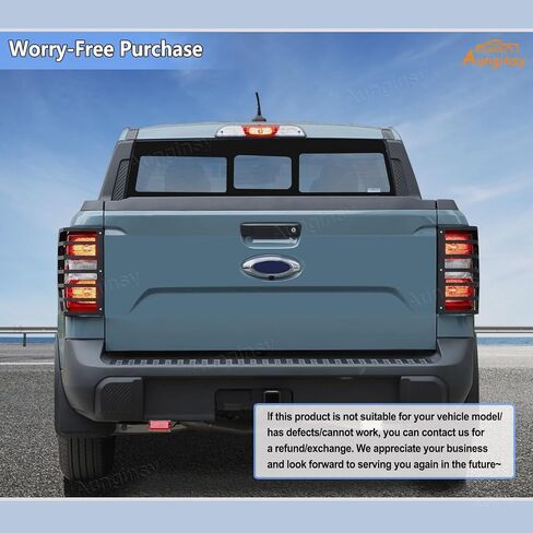 Aunginsy Tail Light Lamp Guard Cover Compatible with Ford Maverick 2022-2025 Exterior Accessories, Car Back Taillight Grilles Guard Protective Net Frame Carbon Steel Rear Headlight Trim Cover, Black in Saudi Arabia