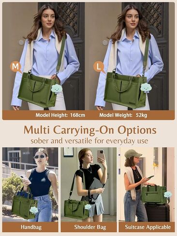 BESBESME Canvas Tote Bag for Women with Zipper & Compartments– Large Work & College Laptop Tote Crossbody Shoulder Bag in Saudi Arabia