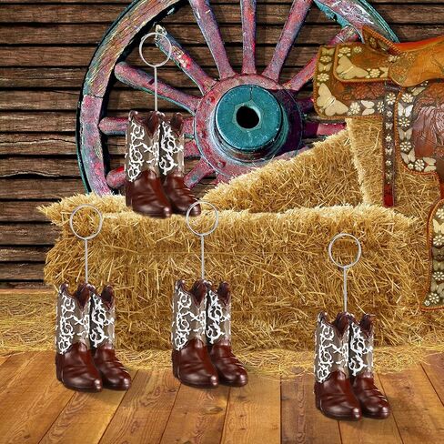 Tatuo 6 PCS Cowboy Boots Number Number Assologers Photo Photo Photo Photo Place Place حامل رقم طاولة لطيف. in Kuwait