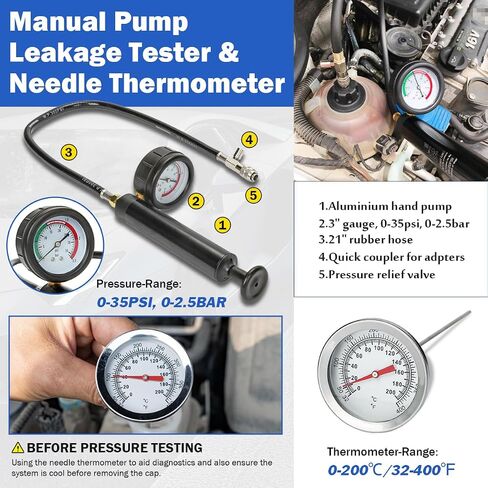 Automotive,Tools Equipment coolant Pressure Tester kit,Radiator Pressure Tester kit,Radiator Pressure Tester,28pcsblue in Saudi Arabia