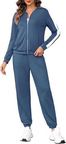 Totatuit Women's Tracksuit تقوم بقطعة 2 قطعة من الأكمام الطويلة ZIP UP SWESTSHIRT LOND PANT in Kuwait