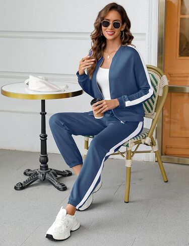 Totatuit Women's Tracksuit تقوم بقطعة 2 قطعة من الأكمام الطويلة ZIP UP SWESTSHIRT LOND PANT in Kuwait