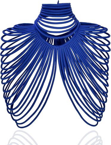 African Ankara Shawl Necklace Set for Women African Print Fabric Multi Strand Shawl Jewelry 2 PCS in Saudi Arabia