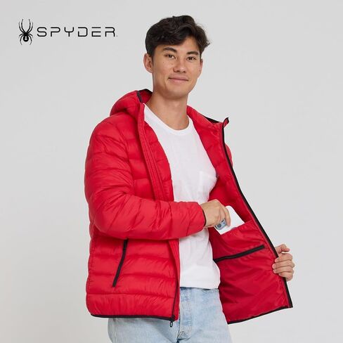 Spyder Packable Puffer Jacket Men with Hood, Lightweight Winter Jackets for Men in Saudi Arabia