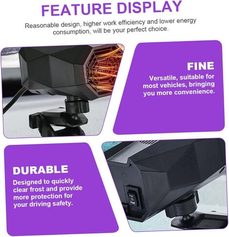 Cabilock 1pc Portable Auto Heater and Defogger for Vehicle Windshield Fast Heating Easy Installation Efficient Defrosting Tool for Cars Trucks and Suvs in Saudi Arabia