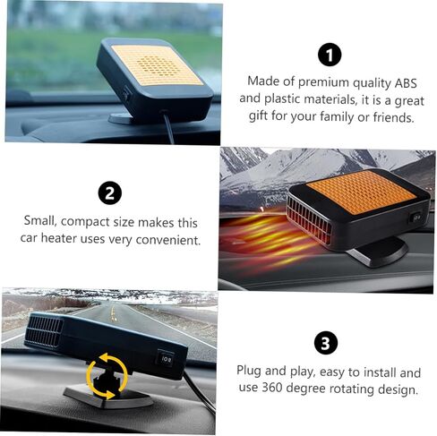 Cabilock 1PC Car Car Hearster Heater Fan Windshield المحمولة لاستخدام التصميم المدمج لسهولة التثبيت في تدفق الهواء الموفر للطاقة in Saudi Arabia