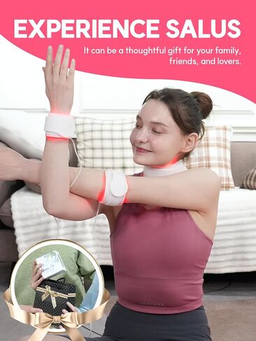 Red Light Therapy for Wrist, Neck, Hands, Ankle with 108 Near Infrared Dual Chip LED 880nm 660nm, White Silicone Band, Brace, Heating pad, Portable, Flexible, P PEACH TECH, SALUS in Saudi Arabia