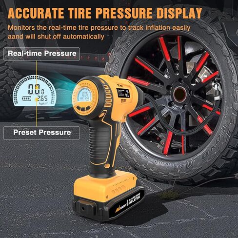 منفاخ إطارات ضاغط هواء محمول من Nilight بقوة 12 فولت بقوة 120 رطل لكل بوصة مربعة، مضخة إطارات معدنية ذات أسطوانة مزدوجة وضغط إطارات رقمي سريع النفخ وإيقاف تلقائي لمضخة الإطارات للسيارة والدراجات النارية وسيارات الدفع الرباعي، ضمان لمدة عامين in Kuwait