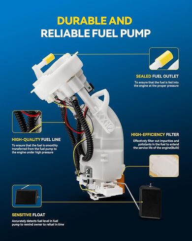 PHILTOP E4061R/FG0166 Fuel Pump for Sierra 3500 / Silverado 2500 HD/Silverado 3500 2001-2004, Sierra 2500 HD 2001-2004, Replaces # E4061R, FG0166, 25326856, 89060639 Electric Fuel Pump Assembly in Kuwait