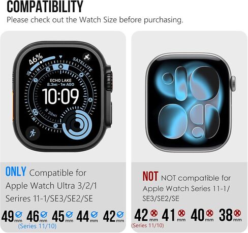 [موصى به من قبل NYT Wirecutter] سوار من الفولاذ المقاوم للصدأ متوافق مع Apple Watch Band Ultra 2/1 49mm Series 9/8/7 45mm/41mm Series SE/SE2022/6/5/4 44mm/40mm Series 3/2/1 42mm/38mm in Kuwait