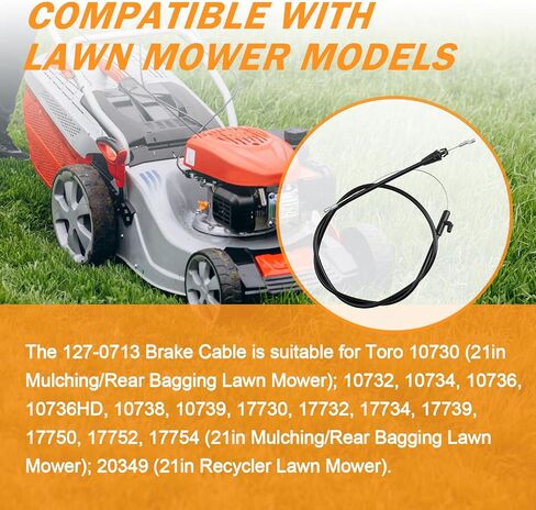 127 0713 استبدال كابل الفرامل لـ Toro 21 "Recycler Lawn Mower استبدال 127-0713 كابل الفرامل المناسب للنماذج 20367 20349 1319 21320 21328 21332 21356 10730 10736 17750 in Kuwait