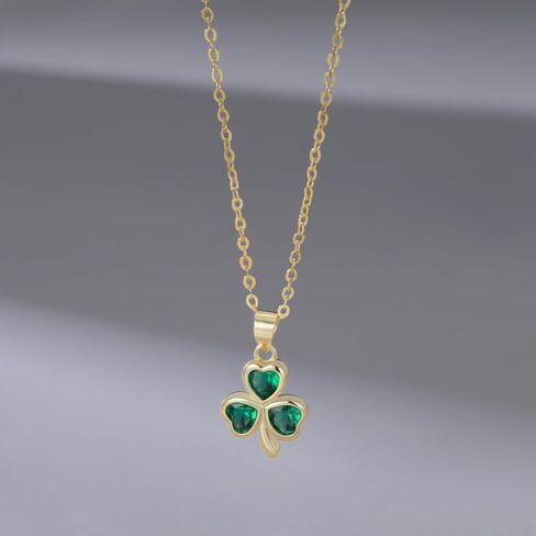SLUYNZ 925 Sterling Silver Green Shamrock Choker Necklace for Women Teens Clover Pandant Necklace Chain in Saudi Arabia