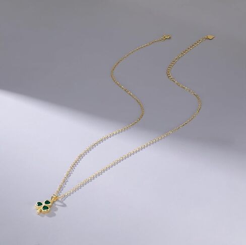 SLUYNZ 925 Sterling Silver Green Shamrock Choker Necklace for Women Teens Clover Pandant Necklace Chain in Saudi Arabia